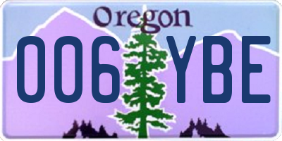 OR license plate 006YBE