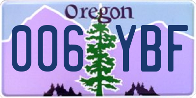 OR license plate 006YBF