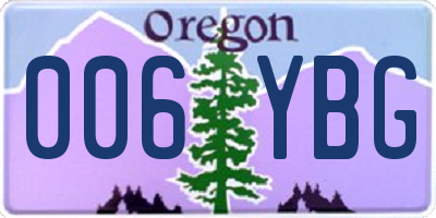 OR license plate 006YBG