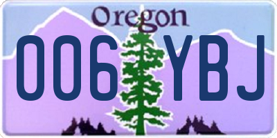 OR license plate 006YBJ