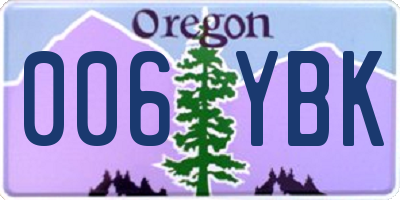 OR license plate 006YBK