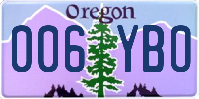 OR license plate 006YBO