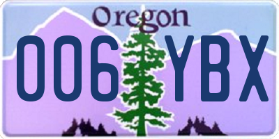 OR license plate 006YBX