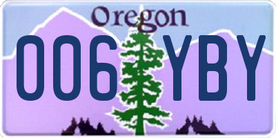 OR license plate 006YBY