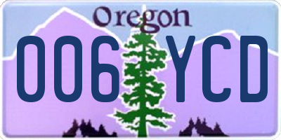 OR license plate 006YCD