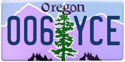 OR license plate 006YCE