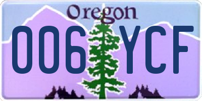 OR license plate 006YCF