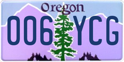 OR license plate 006YCG