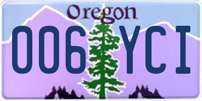 OR license plate 006YCI