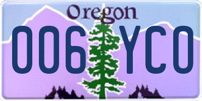 OR license plate 006YCO