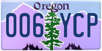 OR license plate 006YCP