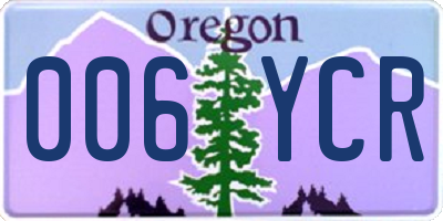 OR license plate 006YCR