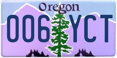 OR license plate 006YCT