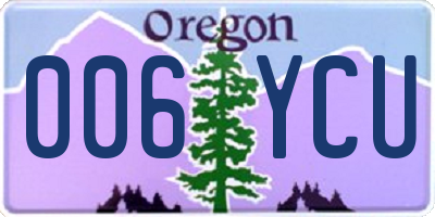 OR license plate 006YCU