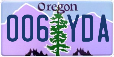OR license plate 006YDA