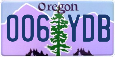 OR license plate 006YDB