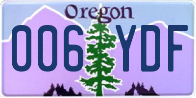 OR license plate 006YDF