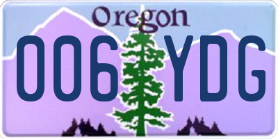 OR license plate 006YDG