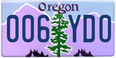OR license plate 006YDO