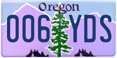 OR license plate 006YDS
