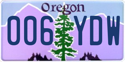 OR license plate 006YDW
