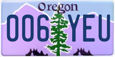 OR license plate 006YEU