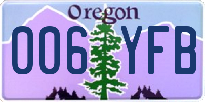 OR license plate 006YFB