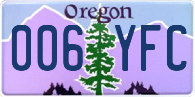 OR license plate 006YFC