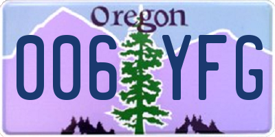 OR license plate 006YFG