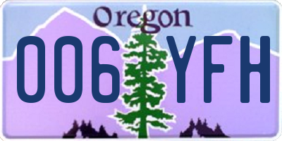 OR license plate 006YFH