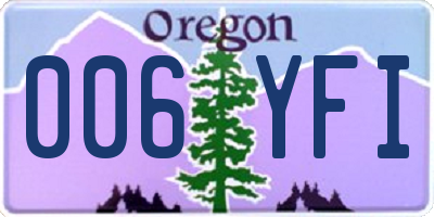 OR license plate 006YFI