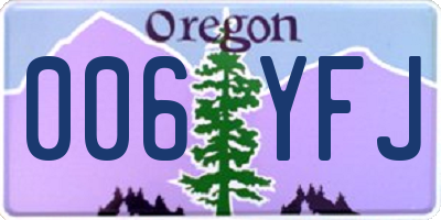 OR license plate 006YFJ