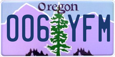 OR license plate 006YFM