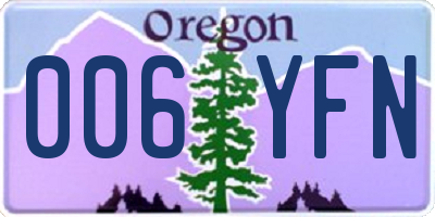 OR license plate 006YFN