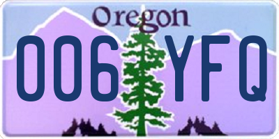 OR license plate 006YFQ