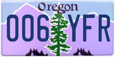 OR license plate 006YFR