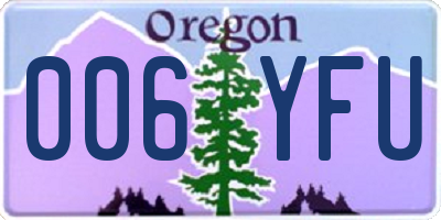 OR license plate 006YFU