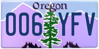 OR license plate 006YFV