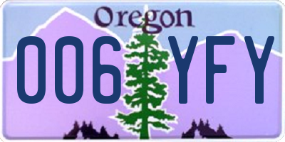 OR license plate 006YFY