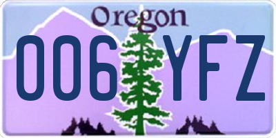 OR license plate 006YFZ
