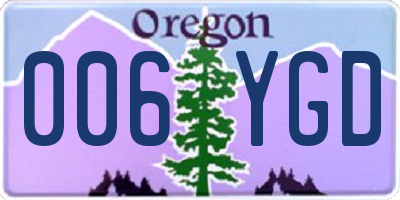 OR license plate 006YGD