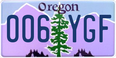 OR license plate 006YGF