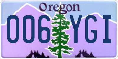 OR license plate 006YGI