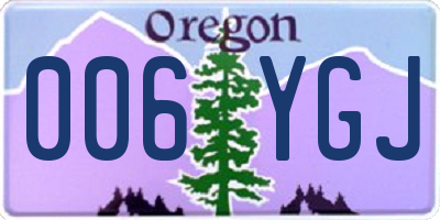 OR license plate 006YGJ