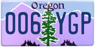 OR license plate 006YGP