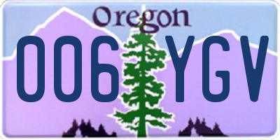 OR license plate 006YGV