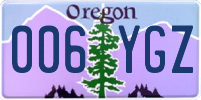 OR license plate 006YGZ