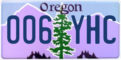 OR license plate 006YHC
