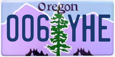 OR license plate 006YHE