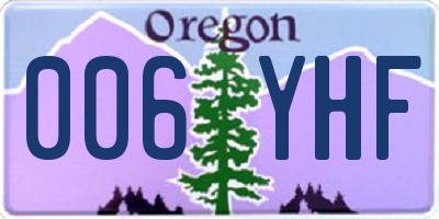 OR license plate 006YHF